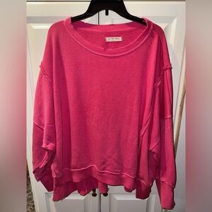 NWOT Free People x We The Free Camden Sweatshirt in Dark Pink Size Medium